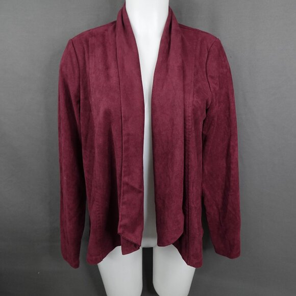 Dressbarn Women Blazer Small Purple Faux Suede Flowy Quiet Luxury Soft Girl - Picture 1 of 12